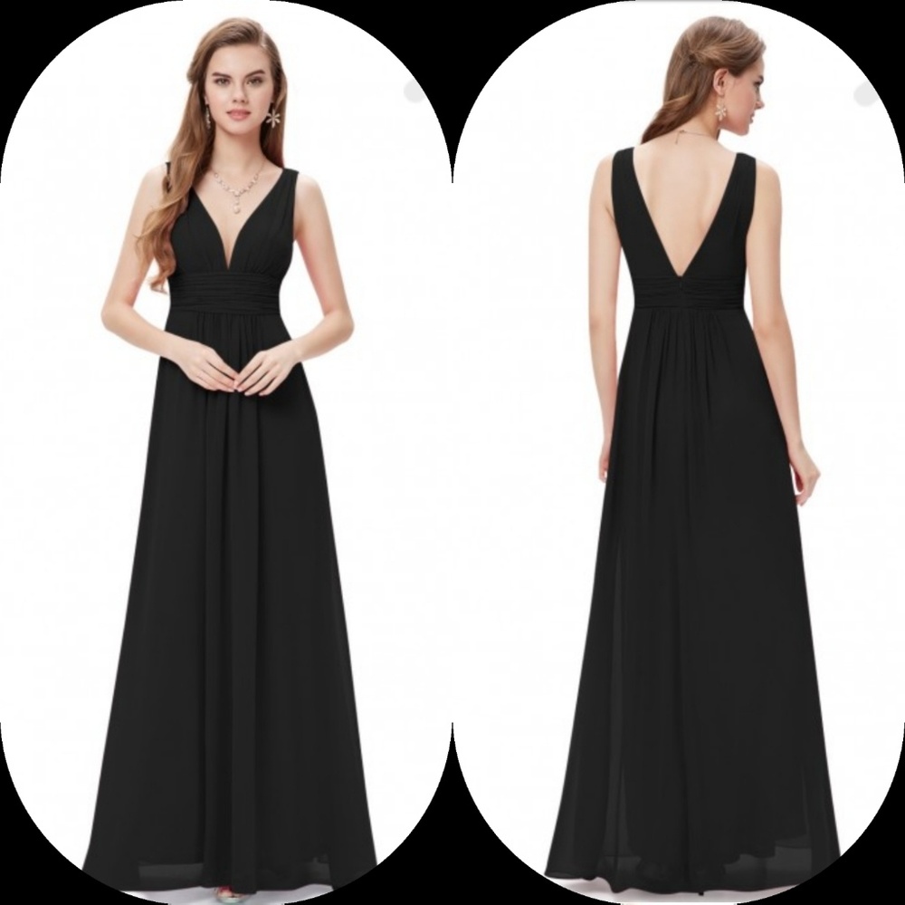Black long bridesmaid dress